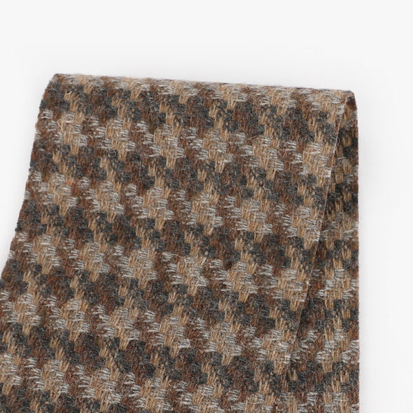 Wool Blend Houndstooth Coating - Falcon