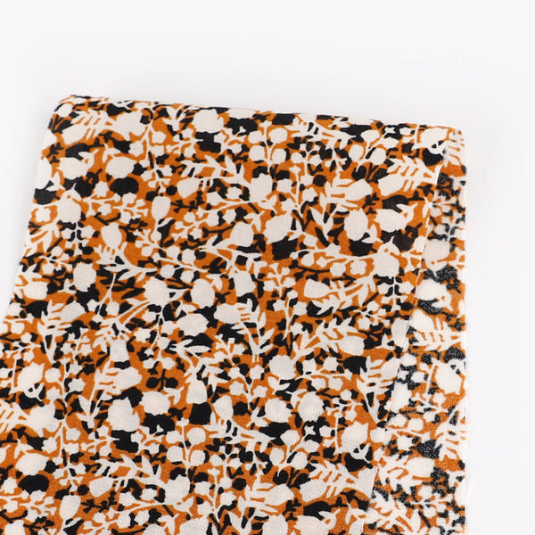 Small Silhouette Floral Viscose - Rust