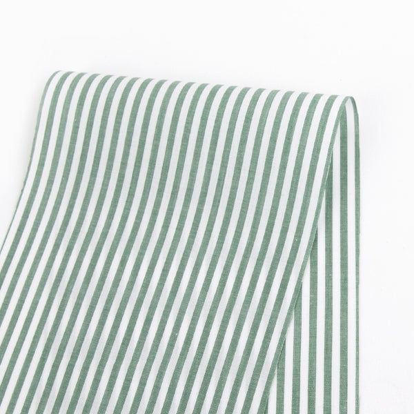 Candy Stripe Cotton Shirting - Dartmouth Green
