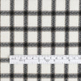 Crepe Check Wool Blend Suiting - Ivory / Black