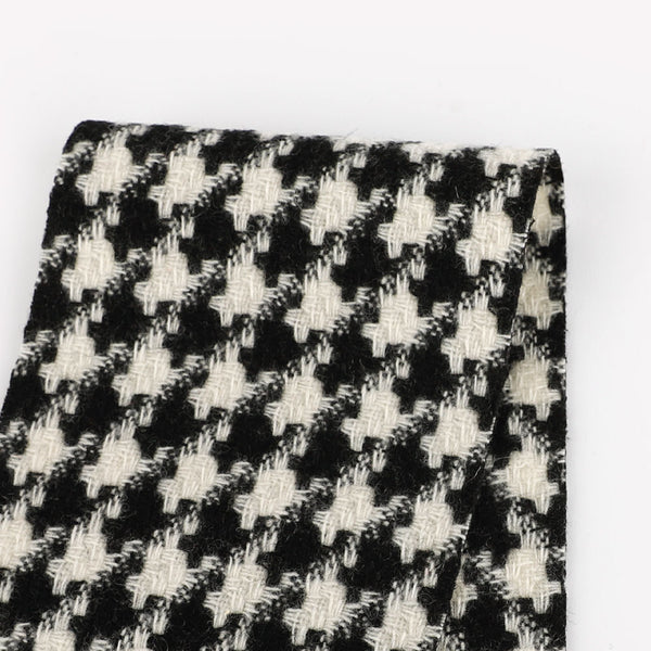 Wool Blend Houndstooth Coating - Magpie