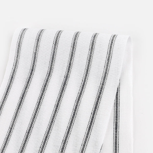 Ticking Stripe Cotton Double Gauze - White