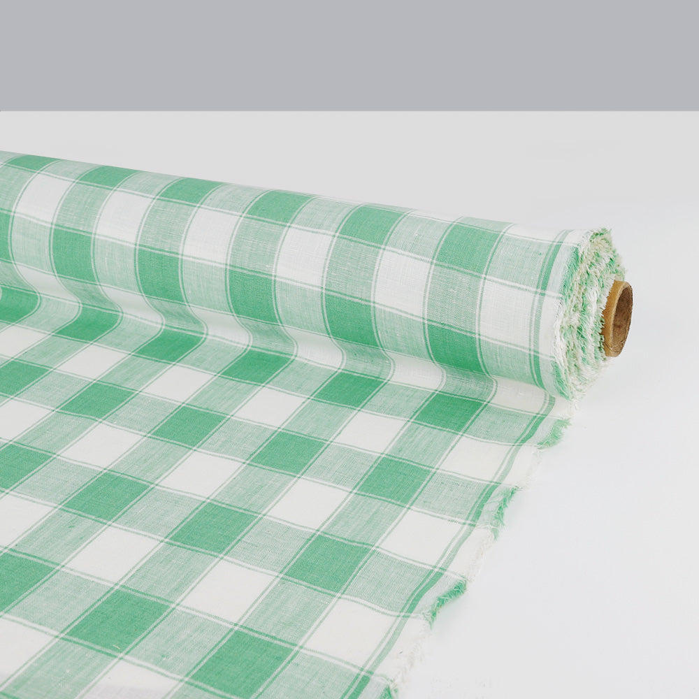 W | Bold Plaid Linen - Mint