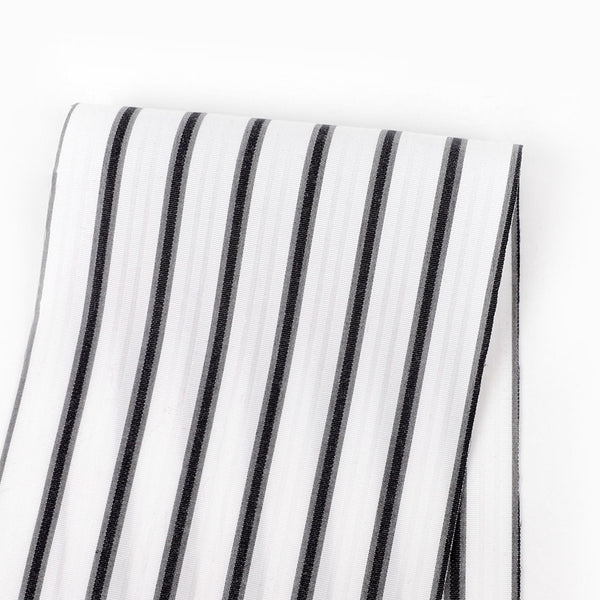 Ottoman Stripe Shirting - Black / White
