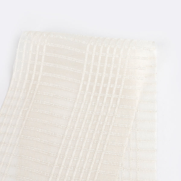 Sheer Check Silk - Warm Ivory