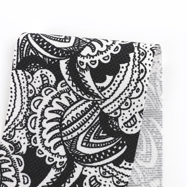 Handdrawn Doodle Textured Cotton - Black