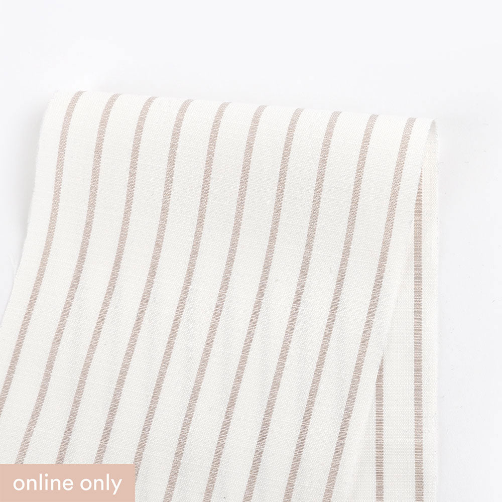 Music Stripe Slubby Cotton / Poly - Beige