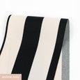 Printed Stripe Poly Twill Suiting - Black / Cream