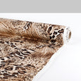 Rib Stitch & Leopard Print Stretch Cotton - Latte