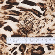 Rib Stitch & Leopard Print Stretch Cotton - Latte