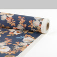 Rose Bush Silk / Cotton Suiting - Blue / Sepia