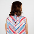 Diagonal Multi Stripe Rayon Challis - Red / Blue