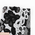 Sheer Flower Sequinned Tulle - Black / White