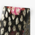 Metallic Leopard Spot Rose Silk - Black / Gold