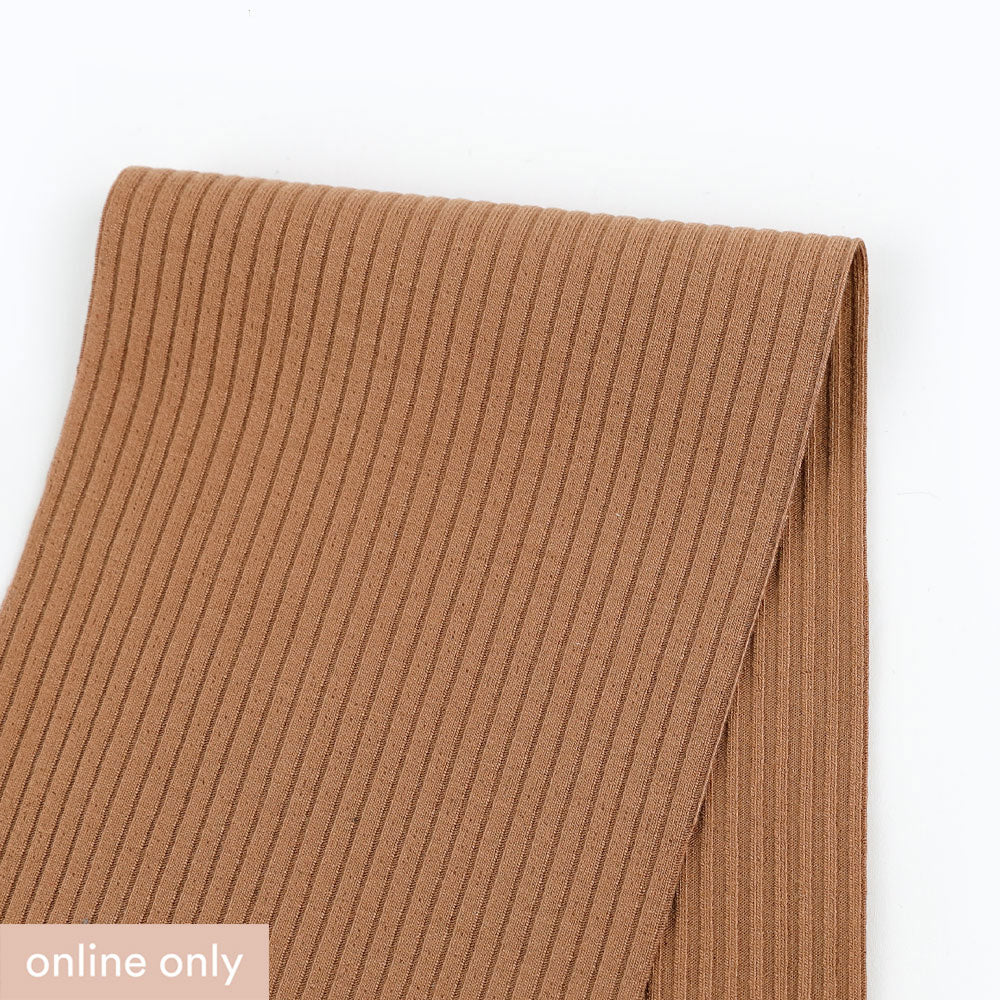 Stretch Viscose 3x2 Rib - Copper