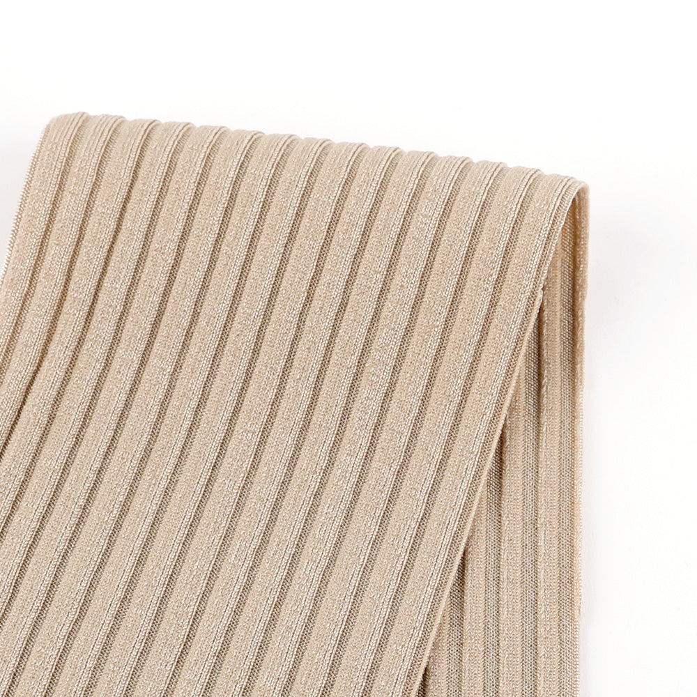 Stretch Viscose 5x3 Rib - Buff