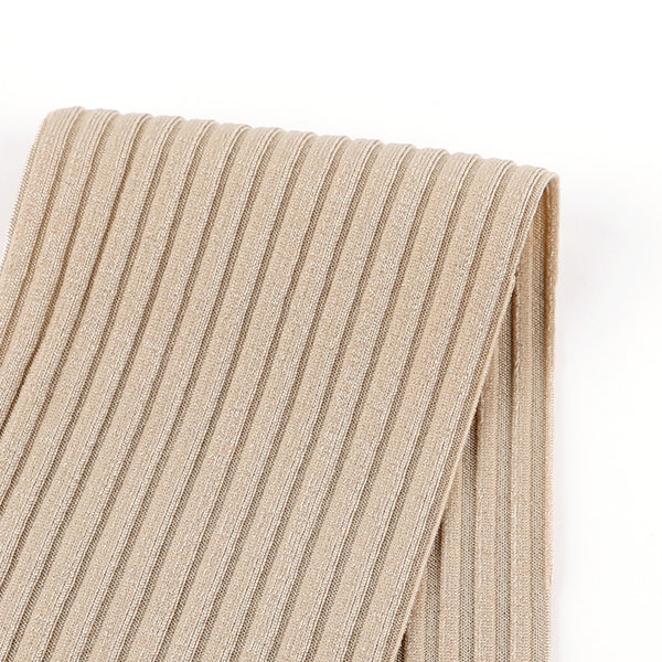 Stretch Viscose 5x3 Rib - Buff