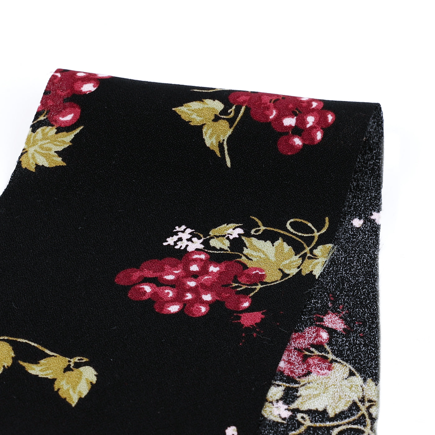 Grape Vine Viscose / Rayon Crepe - Black