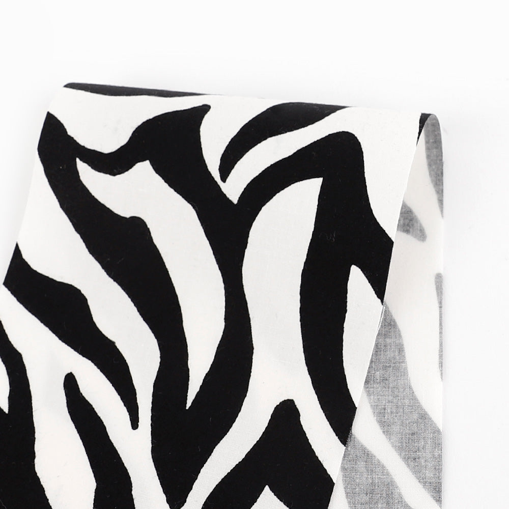 Zebra Print Cotton Poplin - White