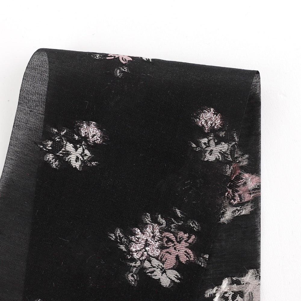 Sheer Blossom Motif Jacquard - Black