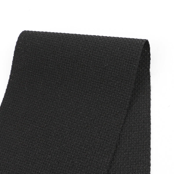 Basketweave Poly Tweed Suiting - Black