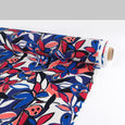 Retro Butterfly Print Crepe - Blue / Pink