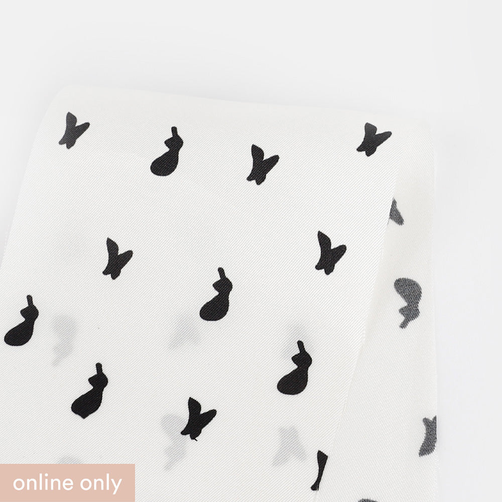 Bunny Butterfly Silk Twill - White