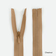 Invisible Zips - 60cm - Chestnut