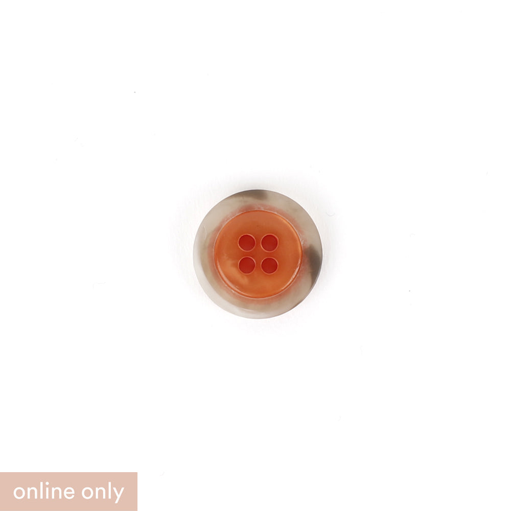 Contrast Rim Poly Button 17mm - Melon / Tort