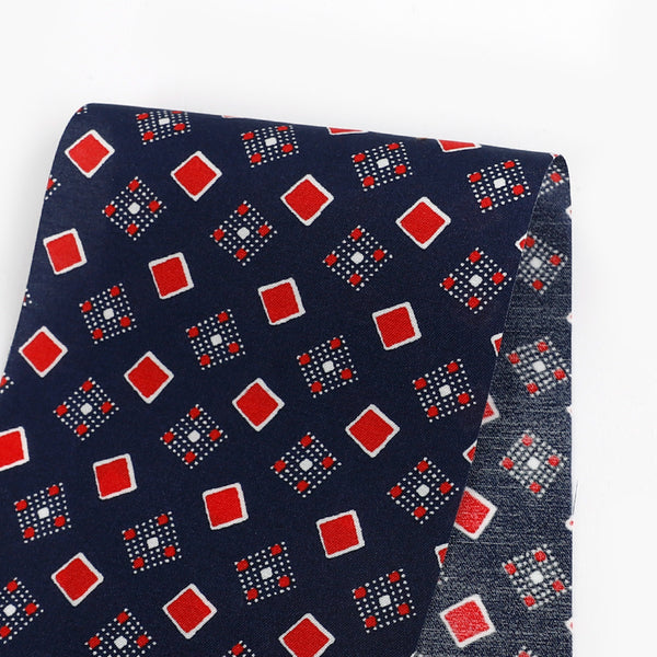 Dancing Squares Cupro / Cotton - Navy