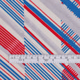 Diagonal Multi Stripe Rayon Challis - Red / Blue