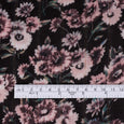 Metallic Stripe Daisy Print Rayon - Pink / Black