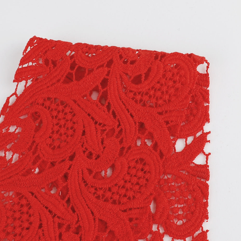 Guipure Cotton Lace - Red