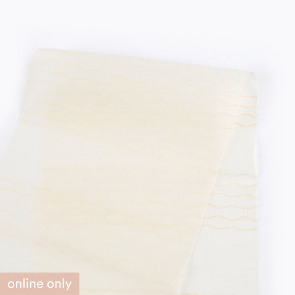 Woven Honeycomb Stripe Silk  Yoryu - Cream