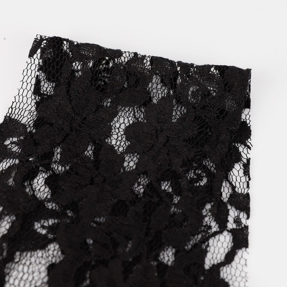 Cotton / Nylon Floral Lace - Black – The Fabric Store Online