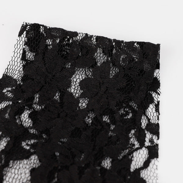 Cotton / Nylon Floral Lace - Black