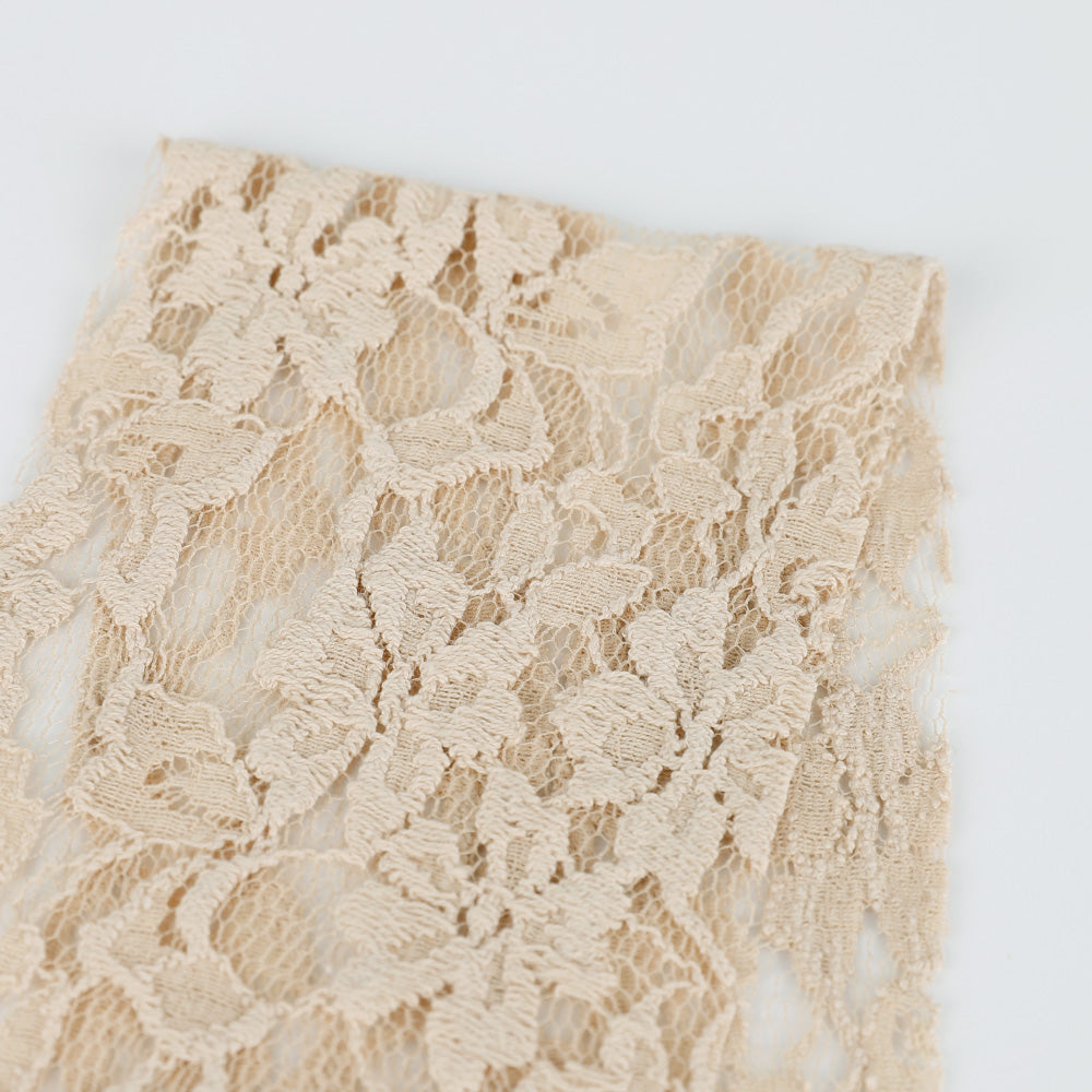 Cotton / Nylon Floral Lace - Latte – The Fabric Store Online