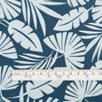 Palm Leaves Cotton Voile - Marine / Ice