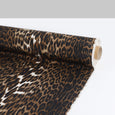 Leopard Stretch Silk Crepe - Brown