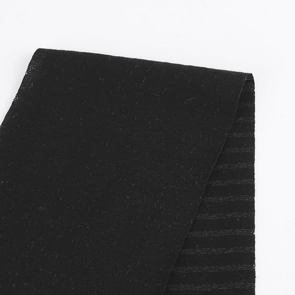 Merino Pointelle Plated Stripe Jersey - Black