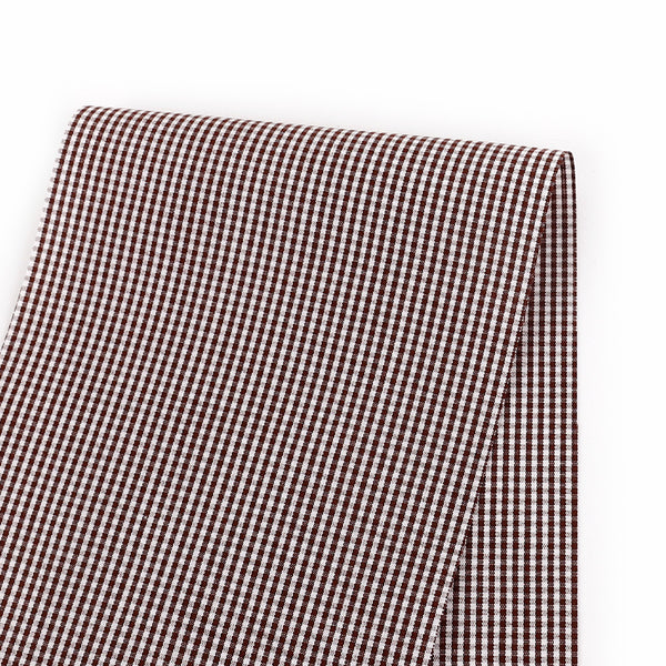 Micro Gingham Cotton Shirting - Ganache