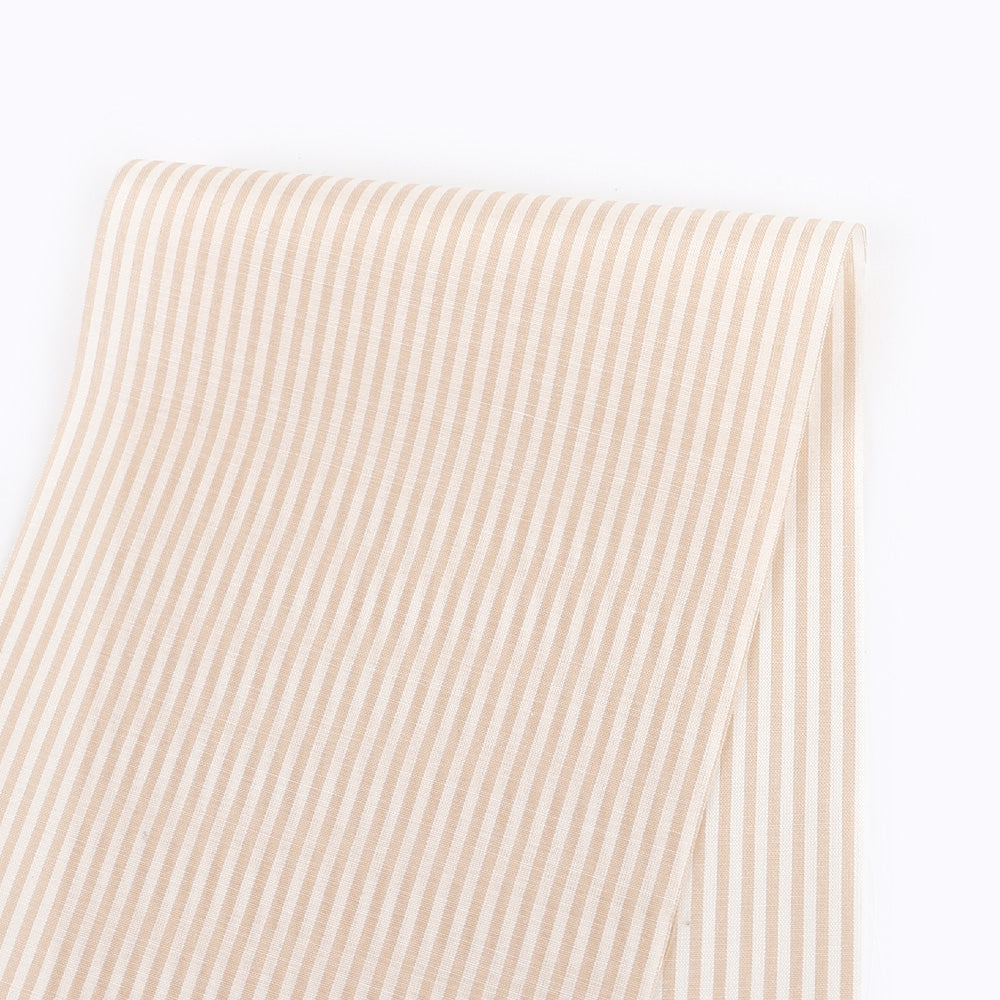 Small Stripe Cotton / Silk Voile - Biscuit