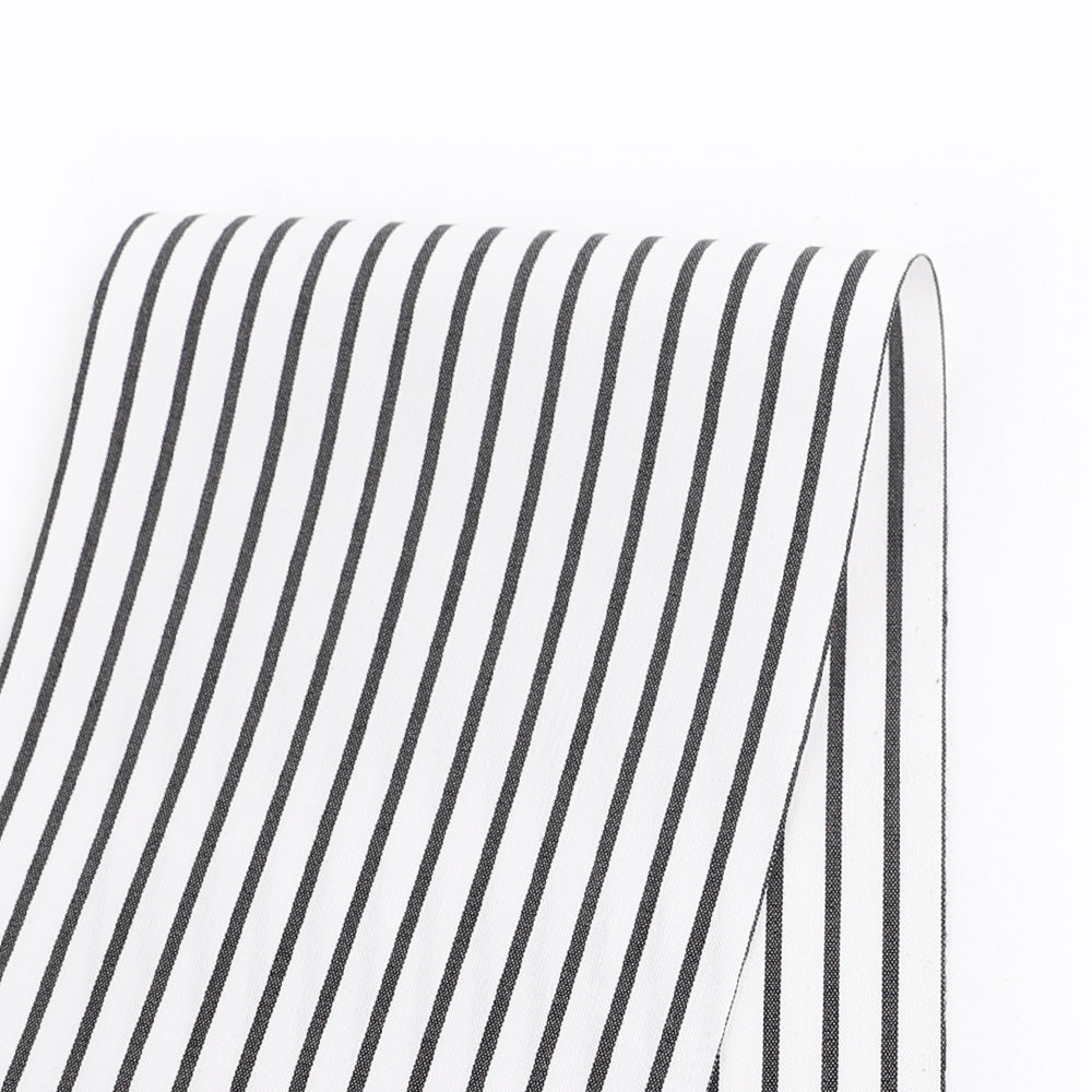 Music Stripe Stretch Cotton / Nylon - Black