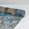 Leopard Paisley Silk Crinkle Chiffon - Blue