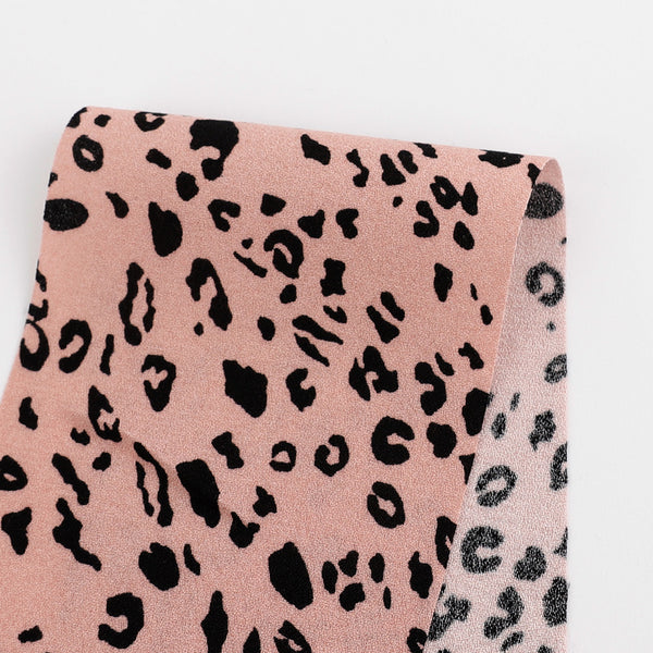 Leopard Viscose Georgette - Powder Pink