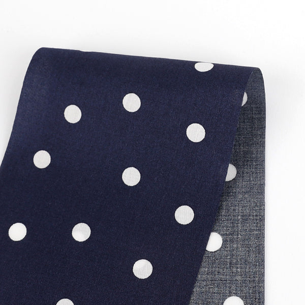 Polka Dot Cotton Sateen - Marine