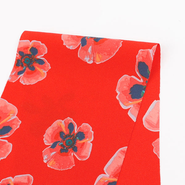 Poppy Crepe De Chine - Red