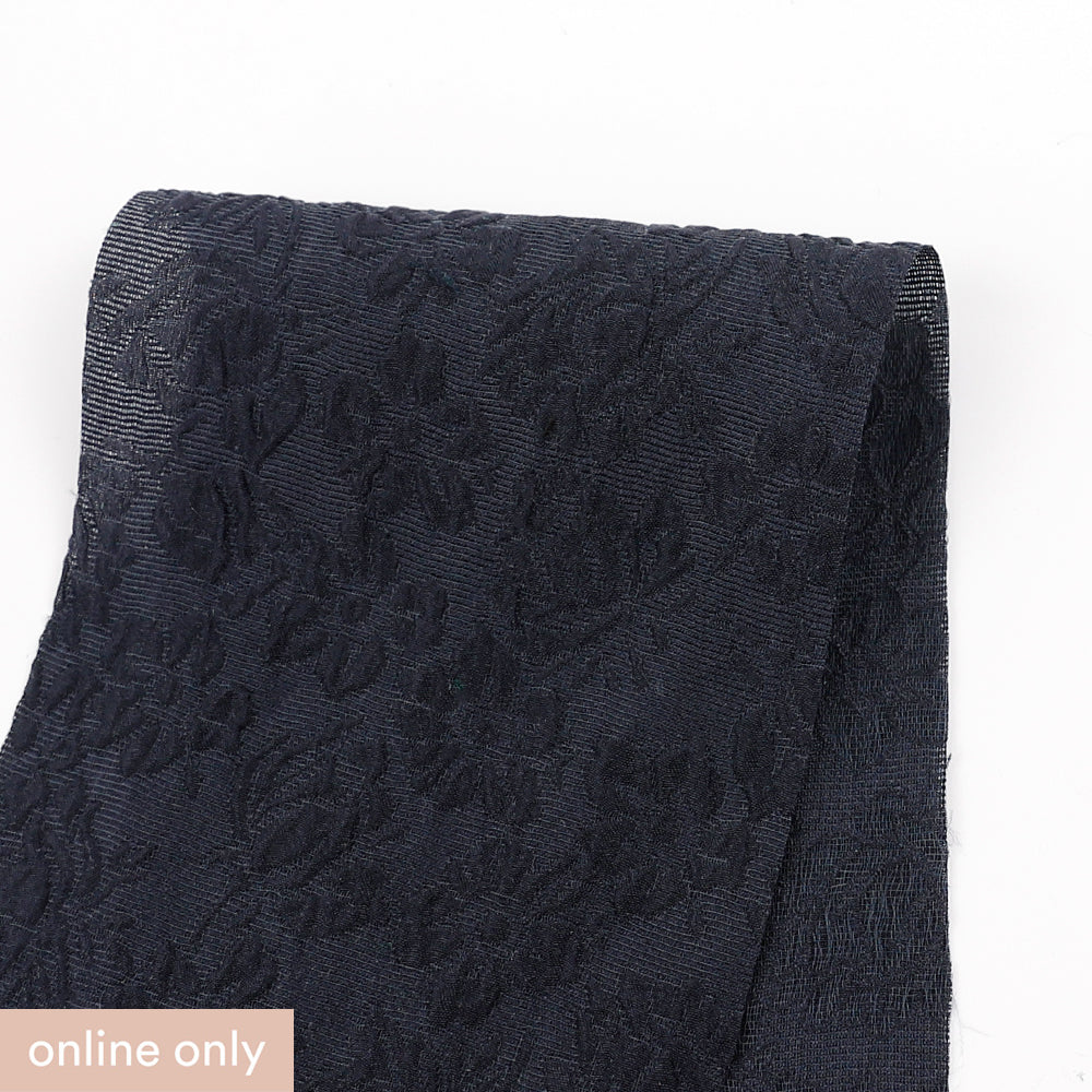 Blooms Silk / Poly Jacquard - Navy