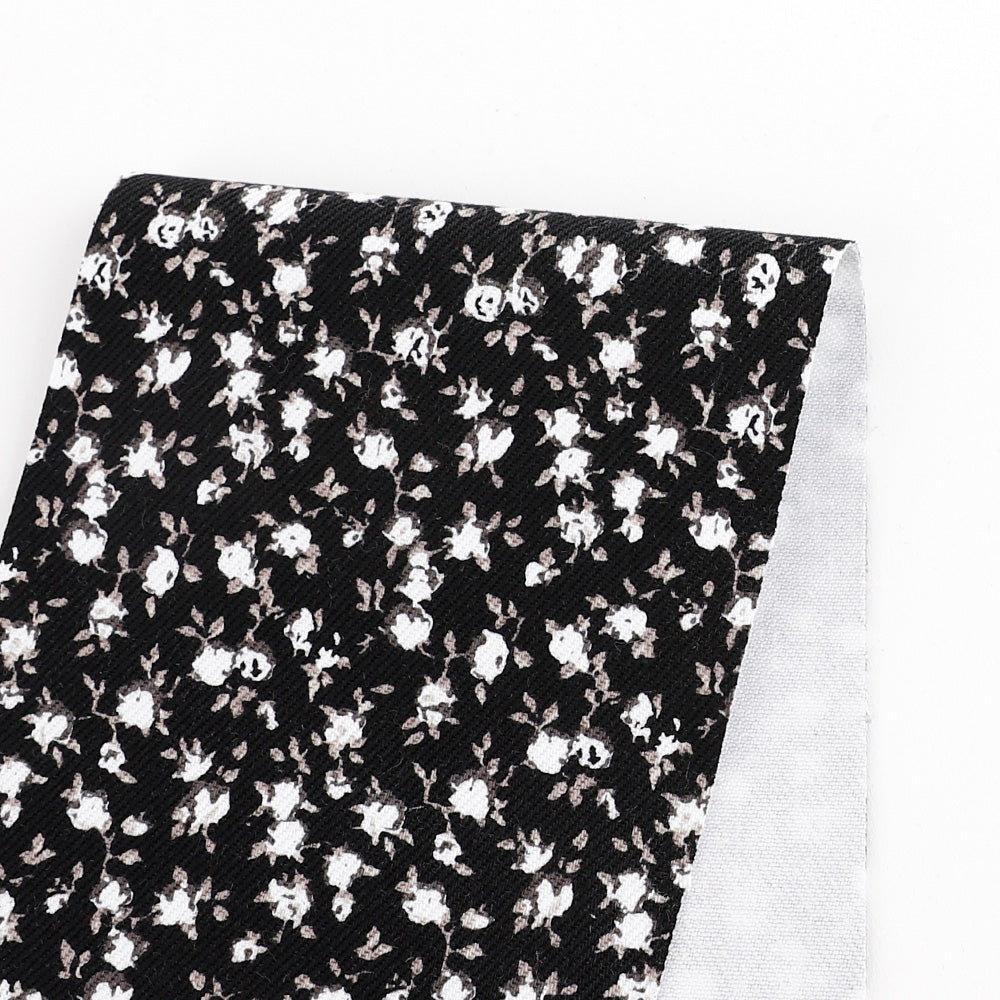 10oz Tiny Rose Denim - Black – The Fabric Store Online