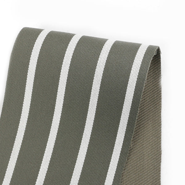 Wool Blend Stripe Suiting - Army / White